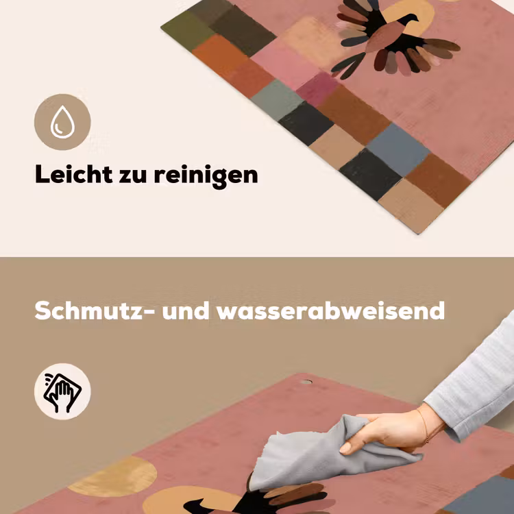 Illustratie - Vogel - Vlakken - Kleurrijk Inductie beschemer met haakjes klein -ky-schoon-de