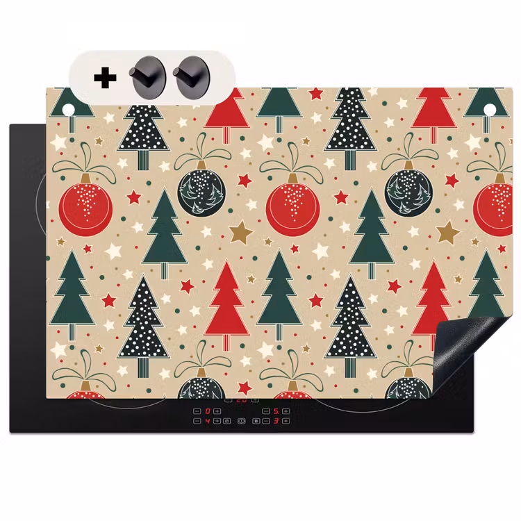 2-in-1 Herdabdeckplatte & Spritzschutz - Illustration - Weihnachten - Sterne — 1