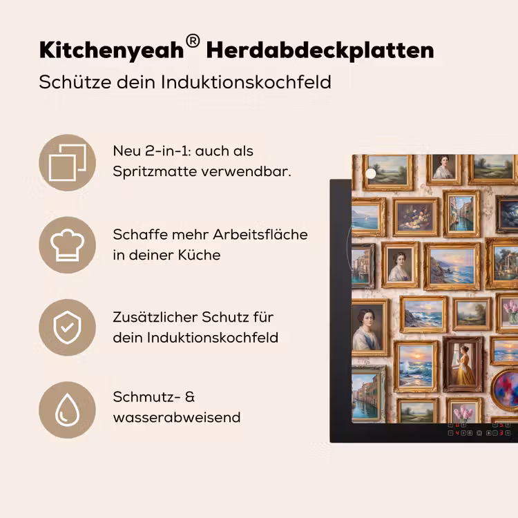 Interieur - Kunst - Collectie - Klassiek - Goud Inductie beschemer met haakjes klein -ky-usp-de