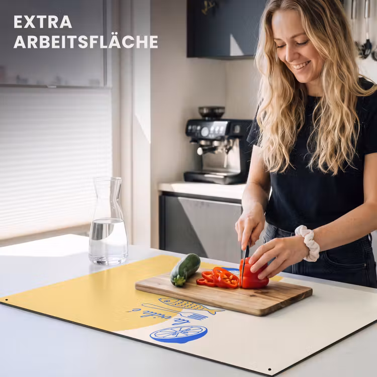 Italië - Eten - Citroen - Vis - Grafisch Inductie beschemer met haakjes klein -ky-usp-de