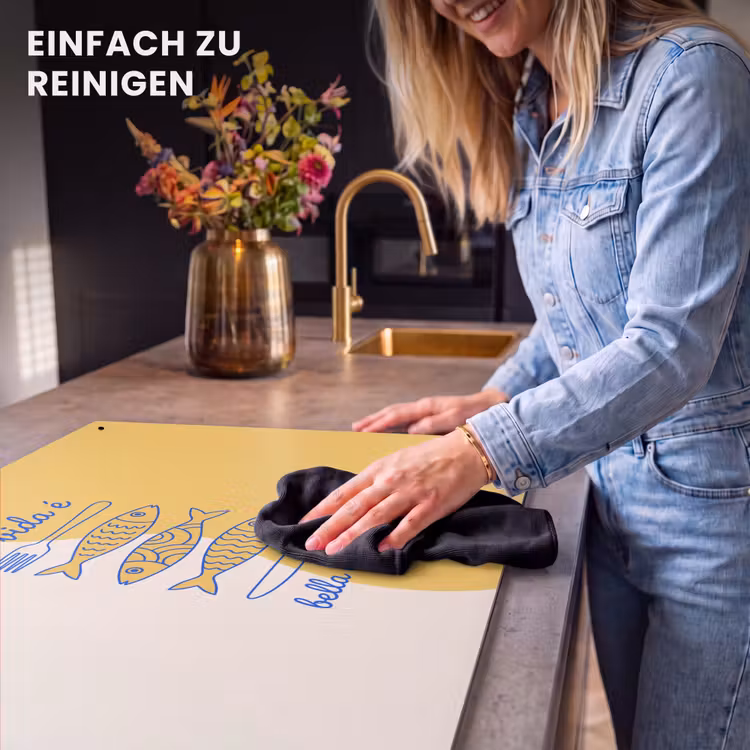 Italië - Eten - Citroen - Vis - Grafisch Inductie beschemer met haakjes klein -ky-schoon-de
