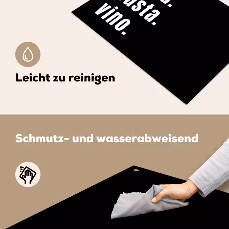 2-in-1 Herdabdeckplatte & Spritzschutz - Italienische Essentials - Italiaanse Essenties Inductie beschemer met haakjes klein