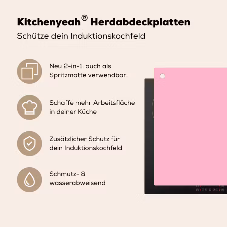 Yes you can do it - Rood - Roze Inductie beschemer met haakjes klein -ky-usp-de