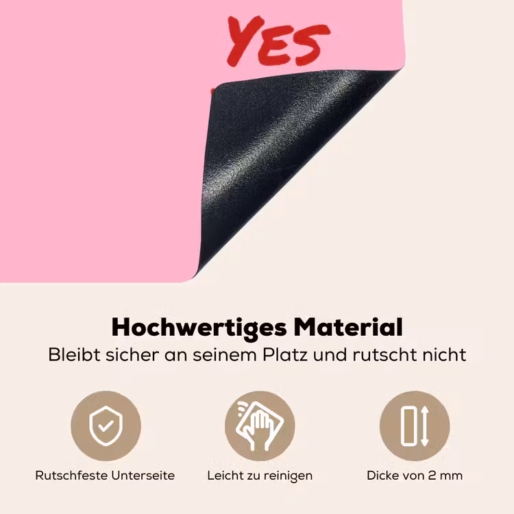 Yes you can do it - Rood - Roze Inductie beschemer met haakjes klein -ky-onderkant-de