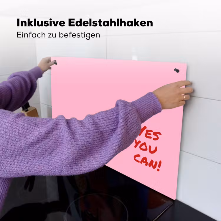 Yes you can do it - Rood - Roze Inductie beschemer met haakjes klein -ky-ophangen-de
