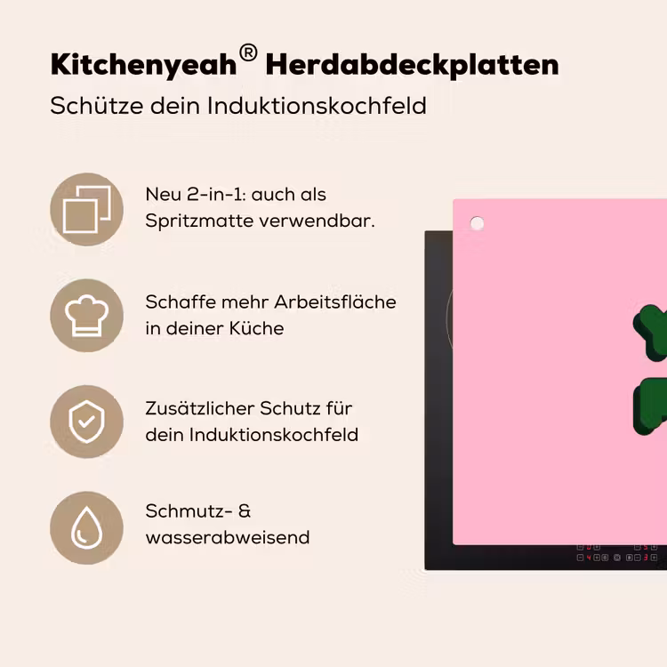 Yes fun - Groen - Roze Inductie beschemer met haakjes klein -ky-usp-de