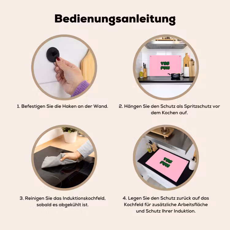 Yes fun - Groen - Roze Inductie beschemer met haakjes klein -ky-gebruik-de