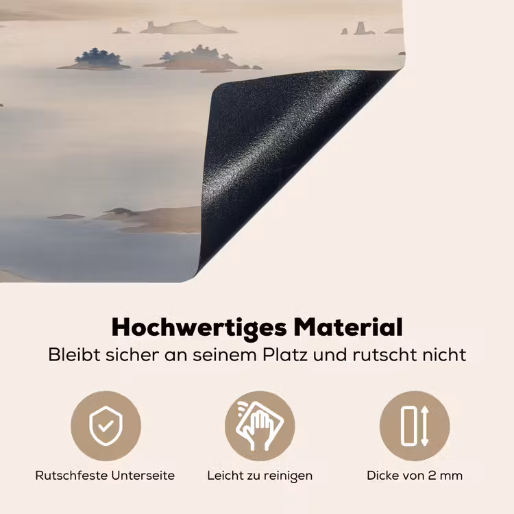 Japans - Landschap - Beige Inductie beschemer met haakjes klein -ky-onderkant-de