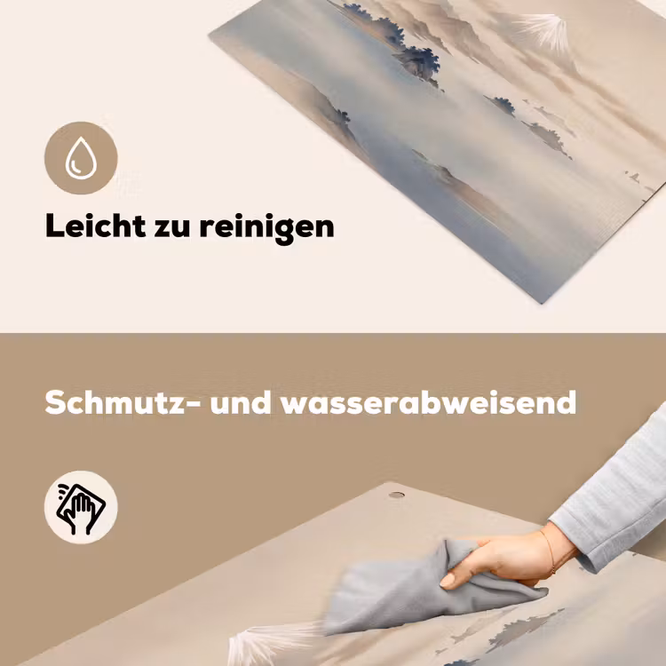 Japans - Landschap - Beige Inductie beschemer met haakjes klein -ky-schoon-de