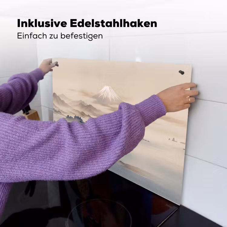 Japans - Landschap - Beige Inductie beschemer met haakjes klein -ky-ophangen-de