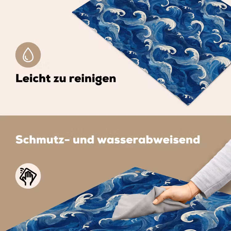 Japans - Oceaan - Golven - Blauw Inductie beschemer met haakjes klein 777 -ky-schoon-de