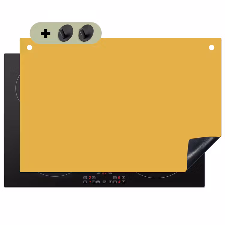 Joyful - Mustard - Geel Inductie beschemer met haakjes klein 777 -3d
