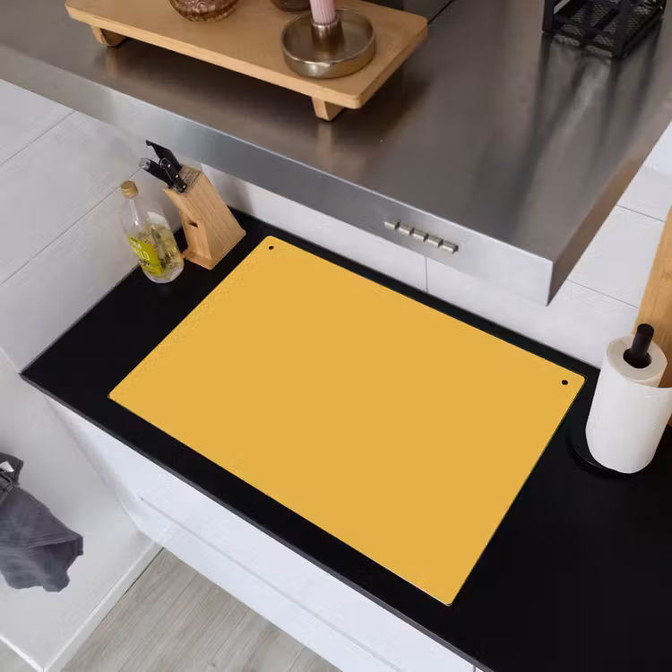 Joyful - Mustard - Geel Inductie beschemer met haakjes klein 777 -sfeer1