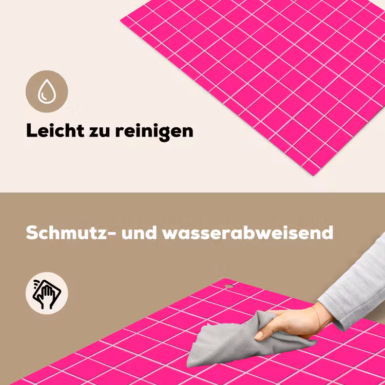 Tegels - Vierkant - Fuchsia Inductie beschemer met haakjes klein 777 -ky-schoon-de