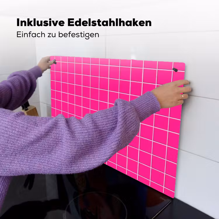 Tegels - Vierkant - Fuchsia Inductie beschemer met haakjes klein 777 -ky-ophangen-de