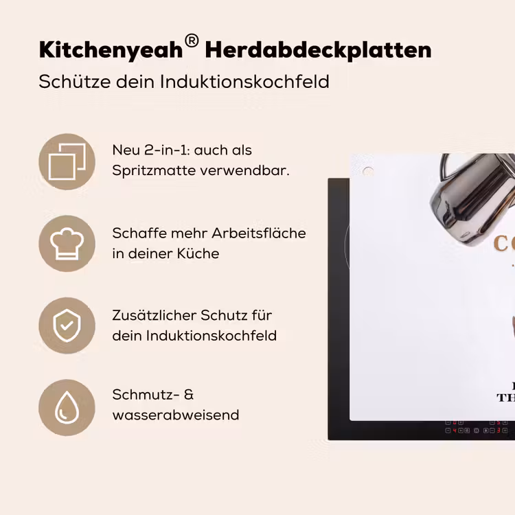 Koffie - Mok - Kan - Therapie Inductie beschemer met haakjes klein -ky-usp-de