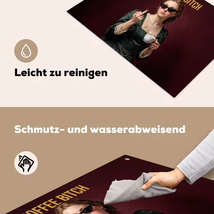 Koffie - Vrouw - Middelvinger Inductie beschemer met haakjes klein -ky-schoon-de