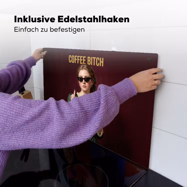 Koffie - Vrouw - Middelvinger Inductie beschemer met haakjes klein -ky-ophangen-de