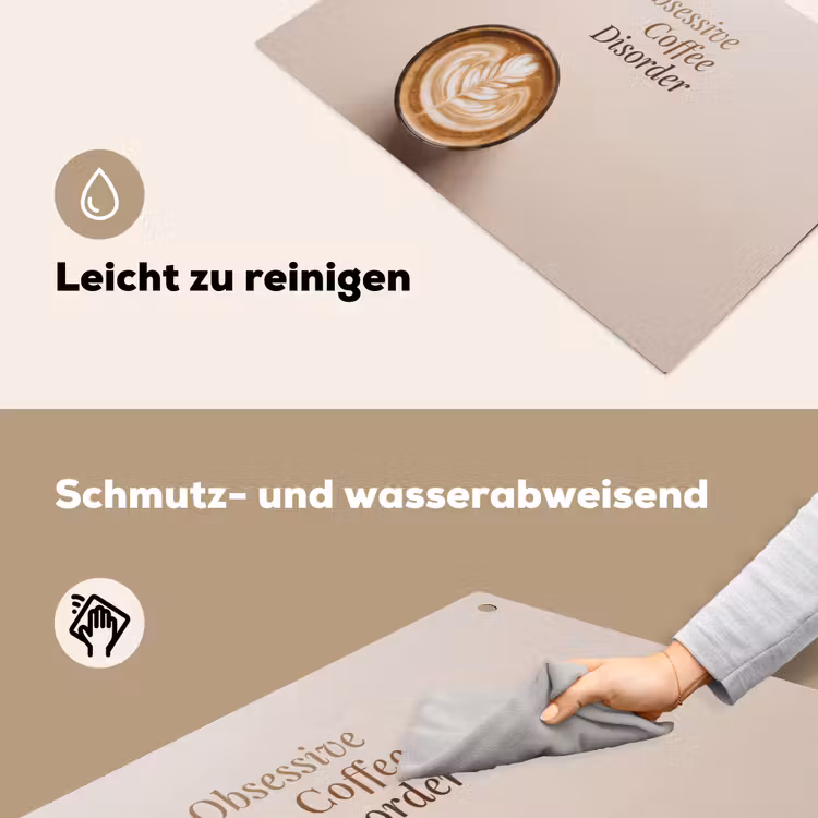Koffie - Obessive Coffee Disorder - Beige Inductie beschemer met haakjes klein -ky-schoon-de