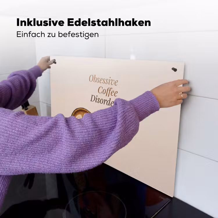 Koffie - Obessive Coffee Disorder - Beige Inductie beschemer met haakjes klein -ky-ophangen-de