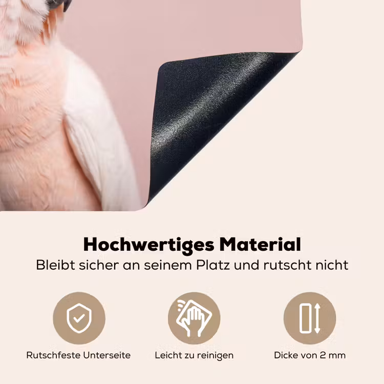 Kaketoe - Portret - Roze Inductie beschemer met haakjes klein -ky-onderkant-de