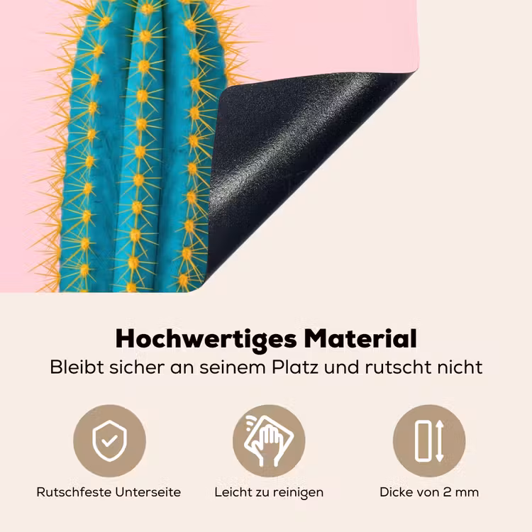 Cactussen - Modern - Pastel Inductie beschemer met haakjes klein -ky-onderkant-de