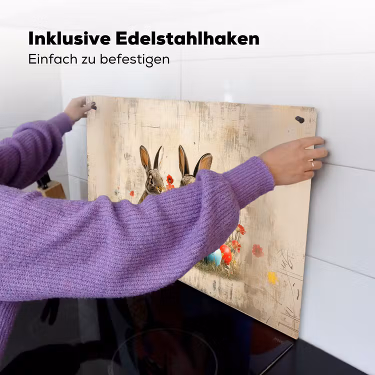 Konijnen - Bloemen - Eieren Inductie beschemer met haakjes klein -ky-ophangen-de