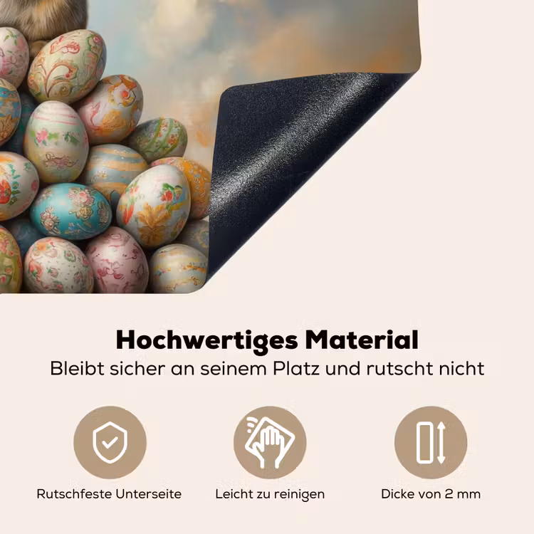 Konijn - Eieren - Kleurrijk Inductie beschemer met haakjes klein -ky-onderkant-de
