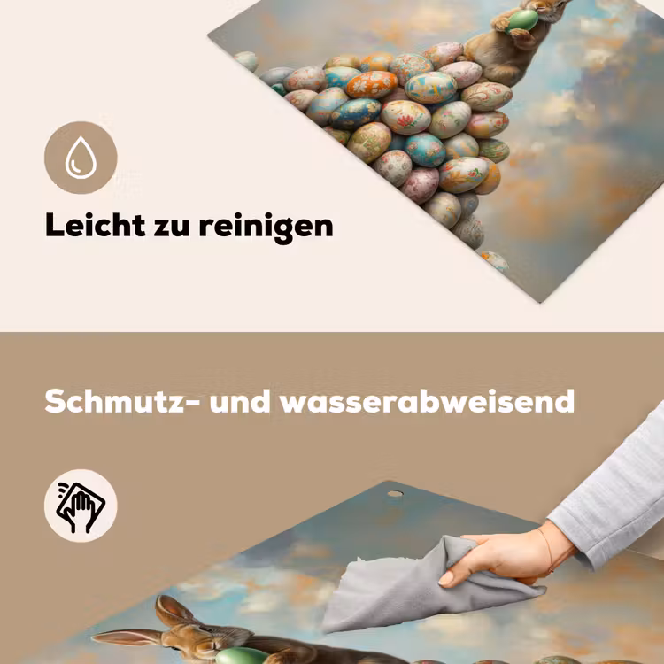 Konijn - Eieren - Kleurrijk Inductie beschemer met haakjes klein -ky-schoon-de