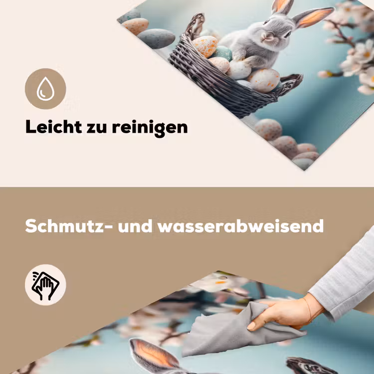 Konijn - Eieren - Mand Inductie beschemer met haakjes klein -ky-schoon-de