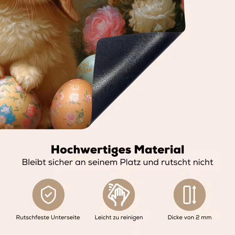 Konijn - Paaseieren - Stilleven Inductie beschemer met haakjes klein -ky-onderkant-de