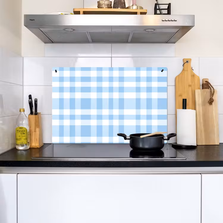 Ruit - Patroon - Blauw Inductie beschemer met haakjes klein 777 -sfeer2