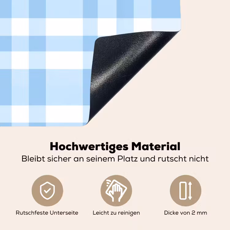 Ruit - Patroon - Blauw Inductie beschemer met haakjes klein 777 -ky-onderkant-de
