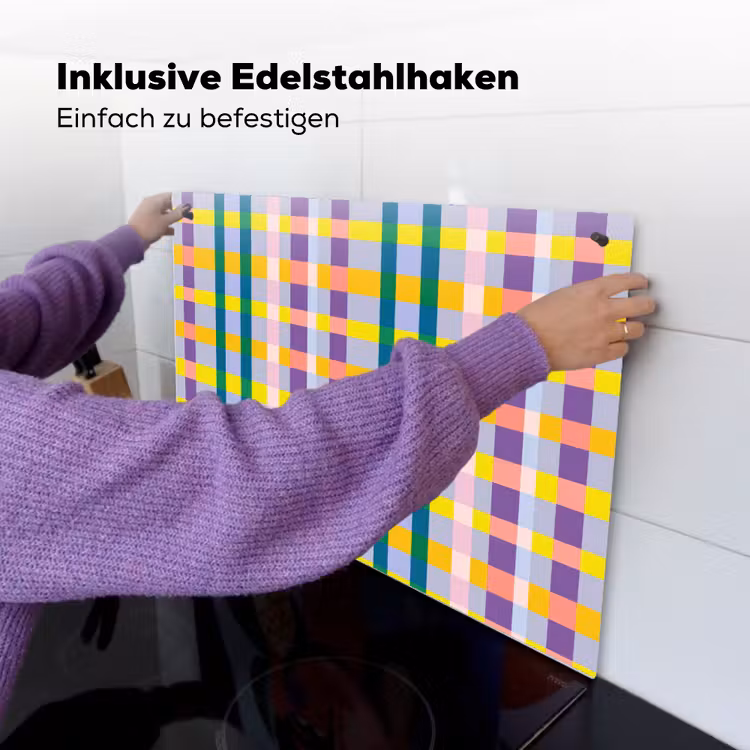 Ruit - Patroon - Kleurrijk Inductie beschemer met haakjes klein 777 -ky-ophangen-de