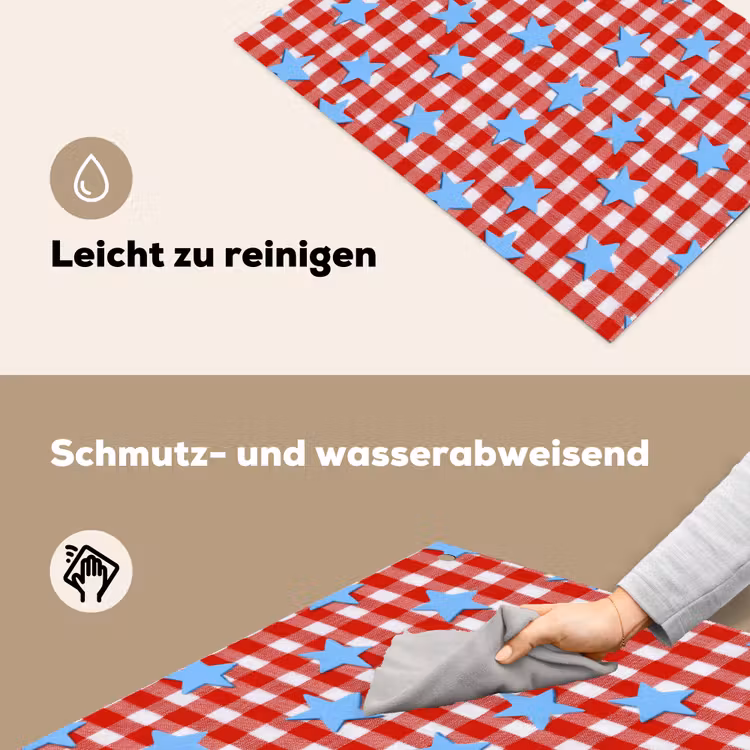 Ruit - Sterren - Rood Inductie beschemer met haakjes klein 777 -ky-schoon-de