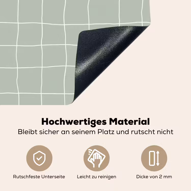 Ruitpatroon - Golvend - Groen Inductie beschemer met haakjes klein 777 -ky-onderkant-de
