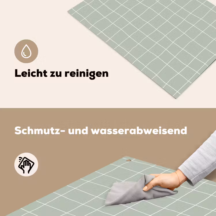 Ruitpatroon - Golvend - Groen Inductie beschemer met haakjes klein 777 -ky-schoon-de