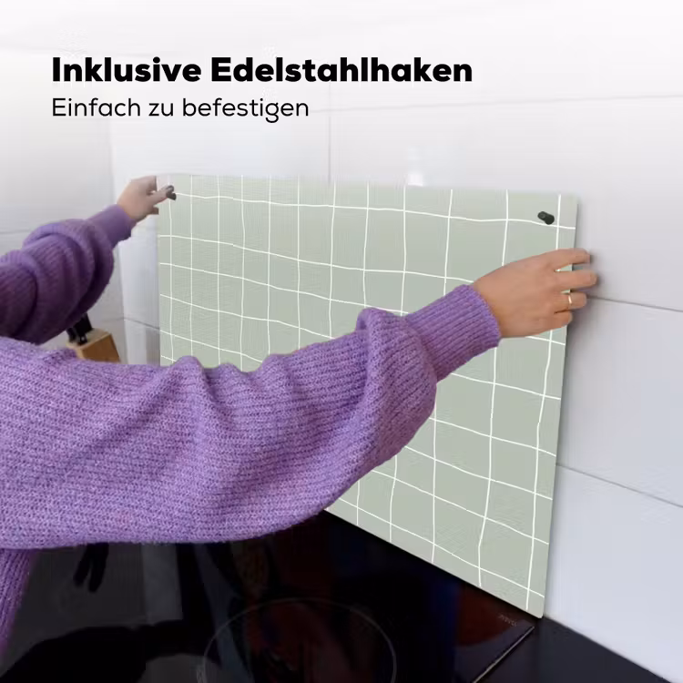 Ruitpatroon - Golvend - Groen Inductie beschemer met haakjes klein 777 -ky-ophangen-de