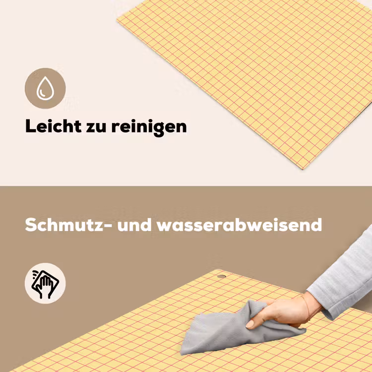 Ruitjes - Grid - Minimalistisch - Geel - Roze Inductie beschemer met haakjes klein 777 -ky-schoon-de