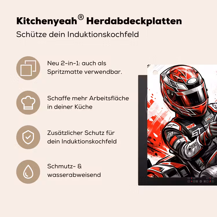 Kart - Coureur - Snelheid - Rood Inductie beschemer met haakjes klein -ky-usp-de