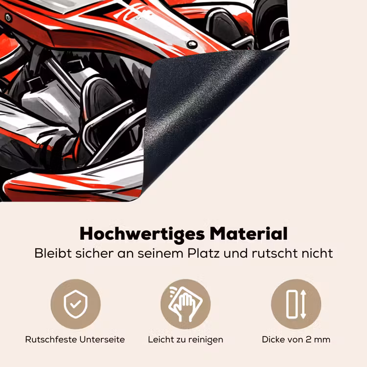 Kart - Coureur - Snelheid - Rood Inductie beschemer met haakjes klein -ky-onderkant-de