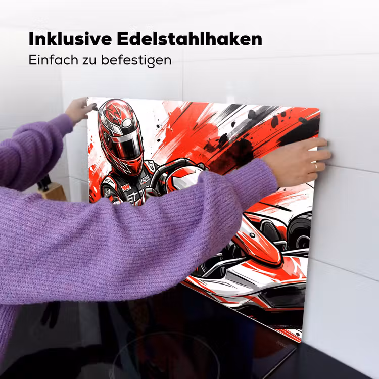 Kart - Coureur - Snelheid - Rood Inductie beschemer met haakjes klein -ky-ophangen-de