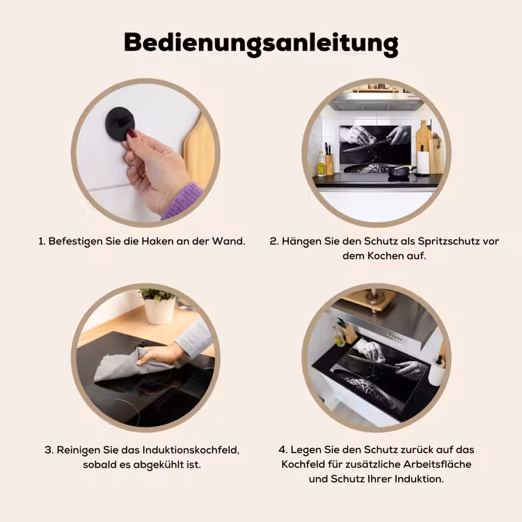 Kaas - Pasta - Rasp Inductie beschemer met haakjes klein -ky-gebruik-de