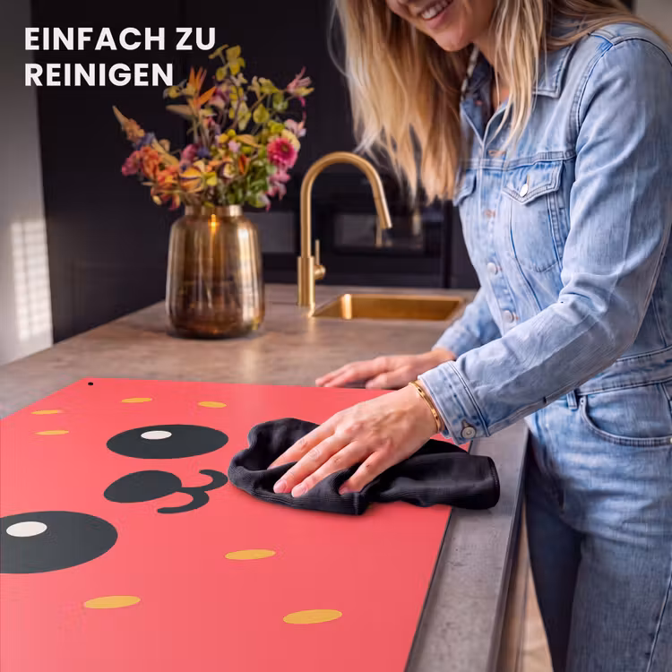 2-in-1 Herdabdeckplatte & Spritzschutz - Katze - Erdbeere - Cartoon - Kat - Aardbei - Cartoon Inductie beschemer met haakjes klein