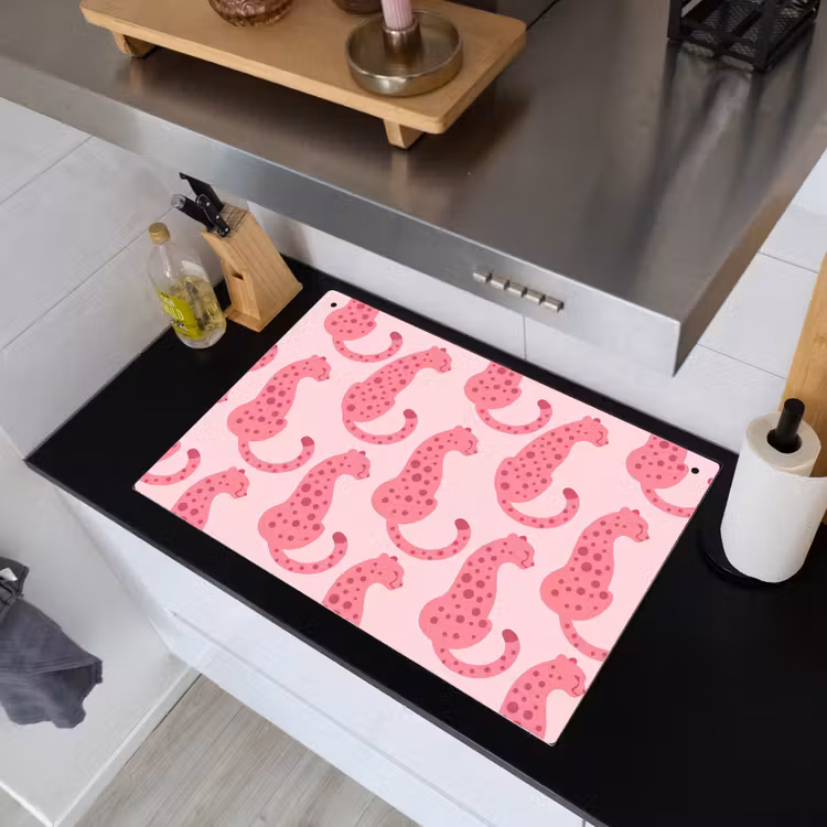 Kat - Gevlekt - Dieren - Patroon - Roze Inductie beschemer met haakjes klein -sfeer1