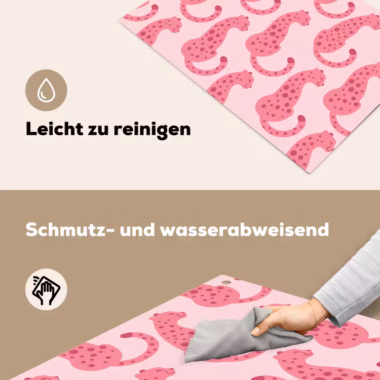 Kat - Gevlekt - Dieren - Patroon - Roze Inductie beschemer met haakjes klein -ky-schoon-de