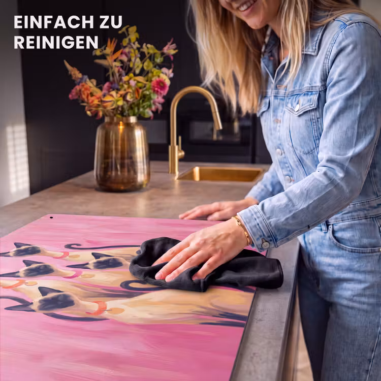 Kat - Groep - Dieren - Modern - Roze Inductie beschemer met haakjes klein -ky-schoon-de