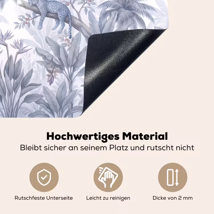 Kat - Tropisch bos - Modern - Grijs Inductie beschemer met haakjes klein -ky-onderkant-de