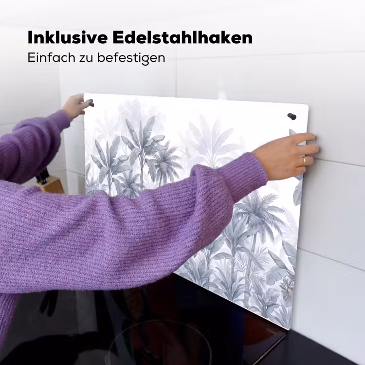 Kat - Tropisch bos - Modern - Grijs Inductie beschemer met haakjes klein -ky-ophangen-de