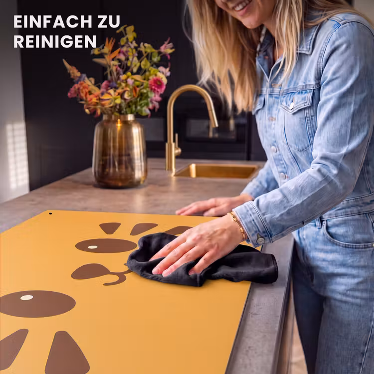 2-in-1 Herdabdeckplatte & Spritzschutz - Katze - Vereinfacht - Orange - Fröhlich - Kat - Simplistisch - Oranje - Vrolijk Inductie beschemer met haakjes klein